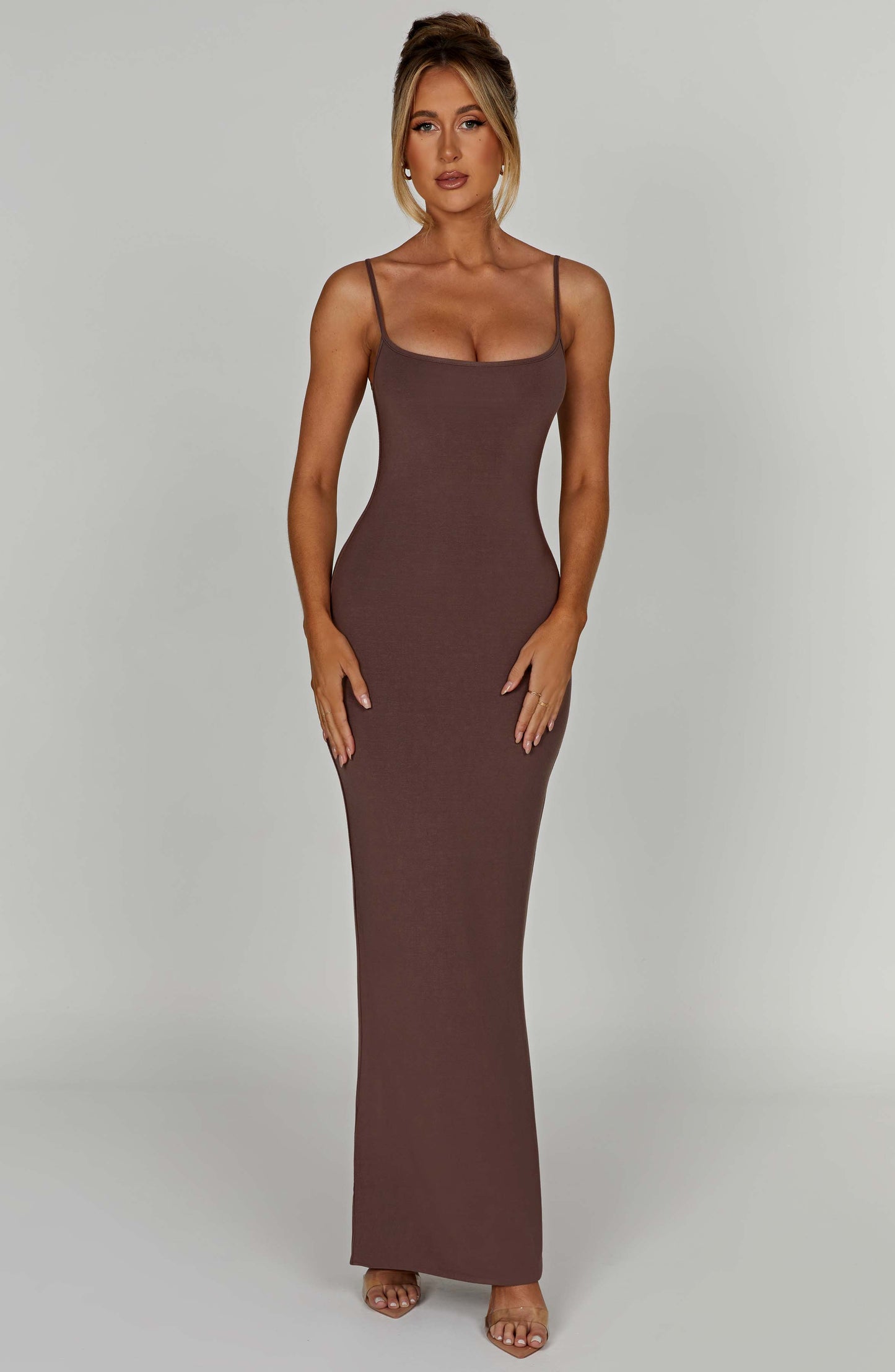 Robe longue Saskia - Chocolat