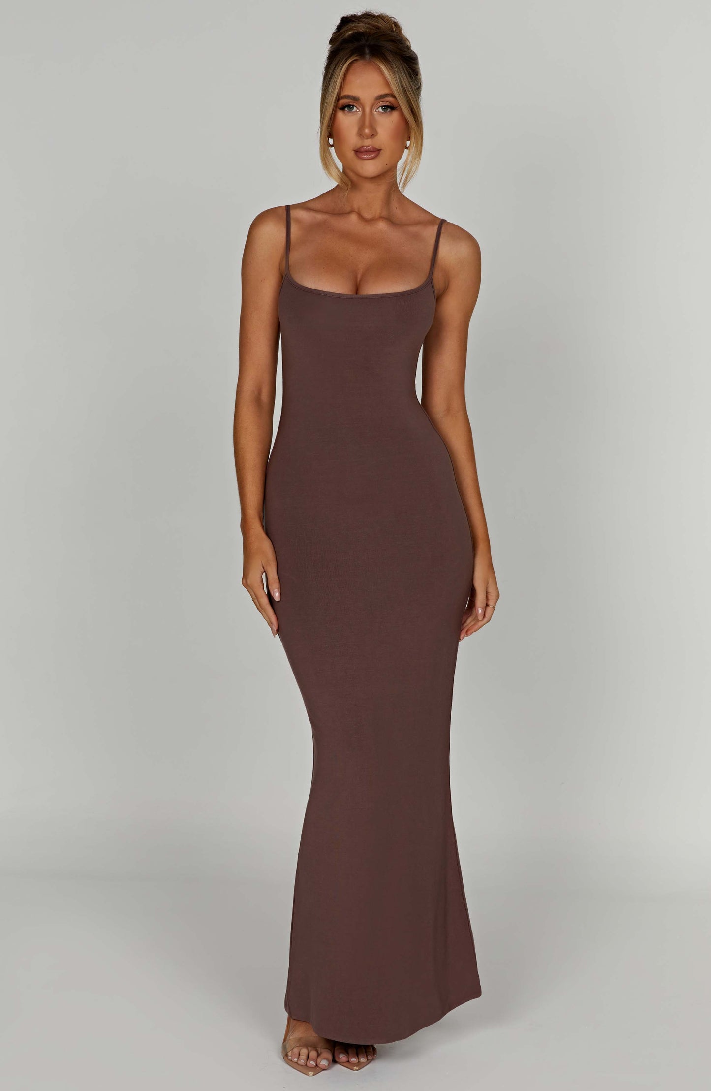 Robe longue Saskia - Chocolat