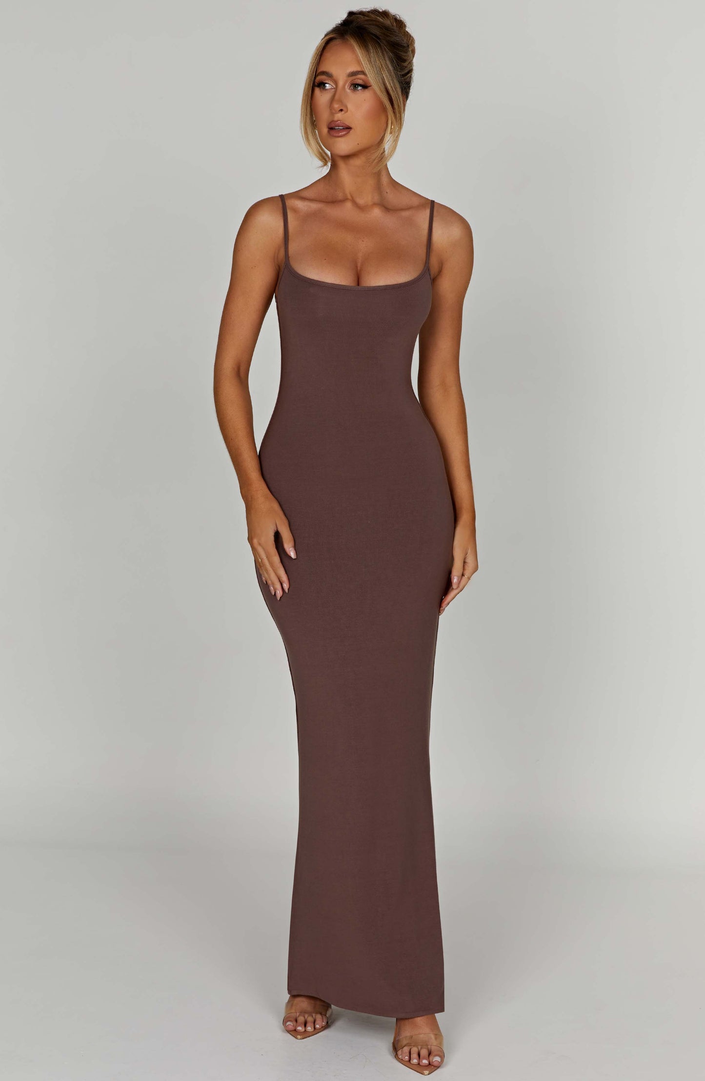 Robe longue Saskia - Chocolat