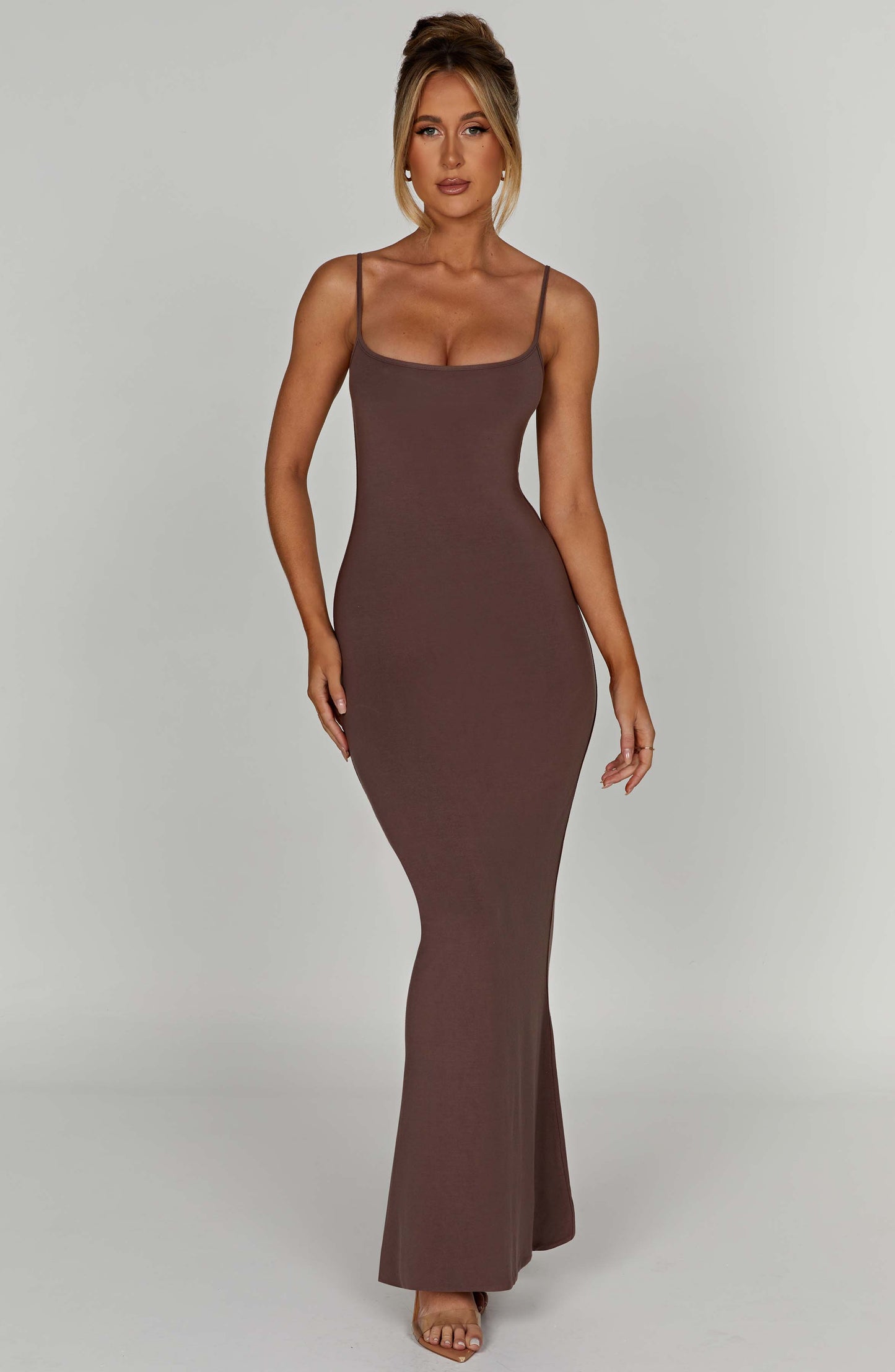 Robe longue Saskia - Chocolat