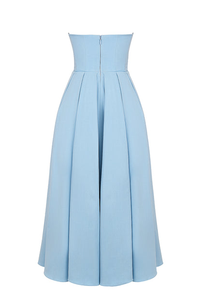 Capucine Robe Mi-Longue Bleu
