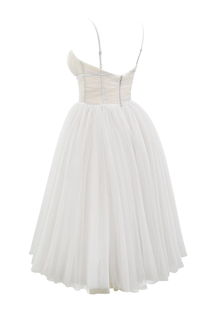 Roseline Robe Mi-Longue Ivoire