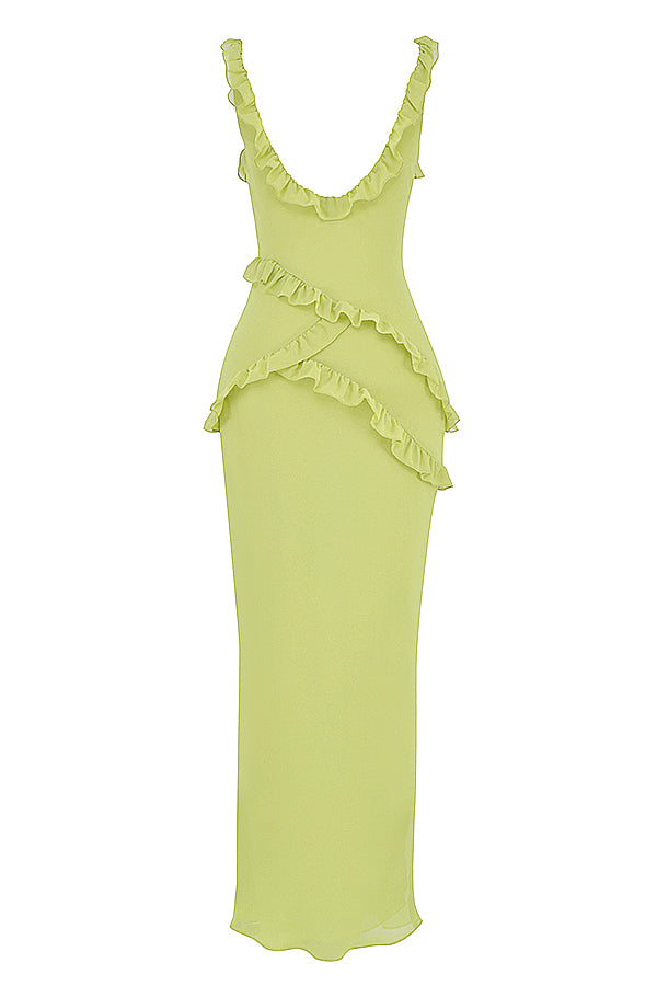 Maëva Robe Longue Vert Citron