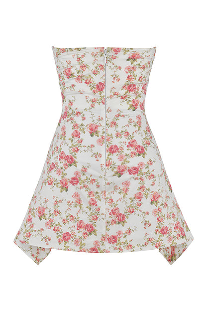 Sixtine Robe Courte Rose Imprimé