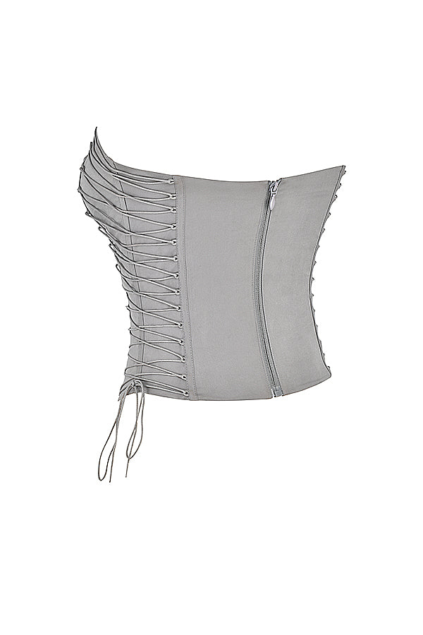 Salomé Corset Lacé Gris