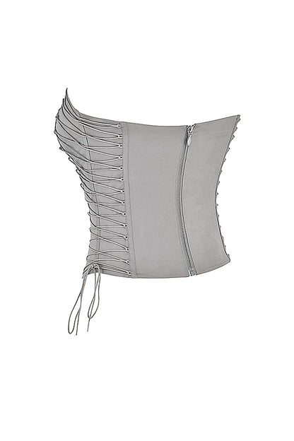 Salomé Corset Lacé Gris