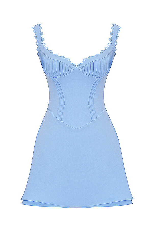 Philippine Robe Courte Bleu Ciel