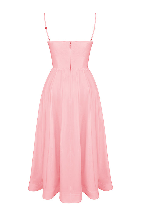 Faustine Robe Mi-Longue Rose