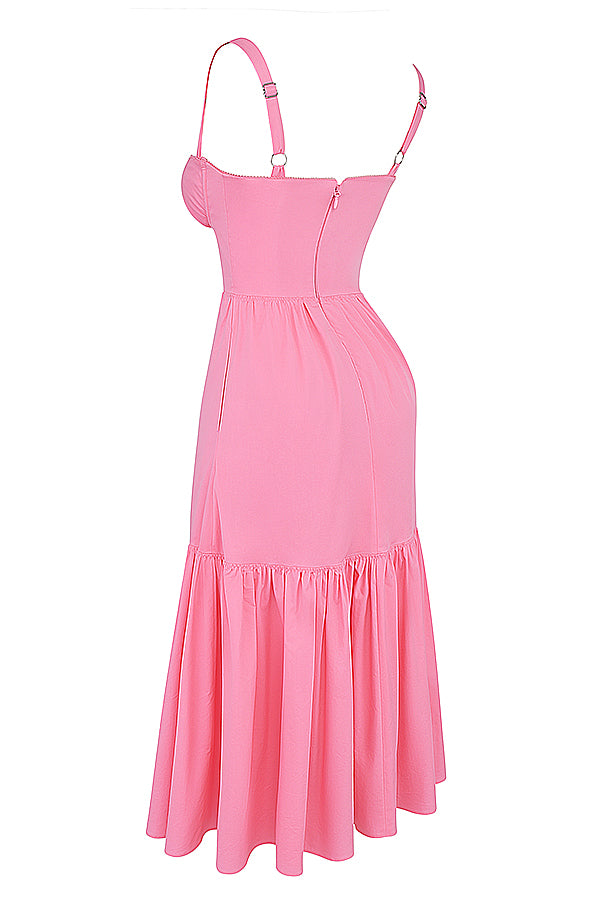 Coline Robe Mi-Longue Rose