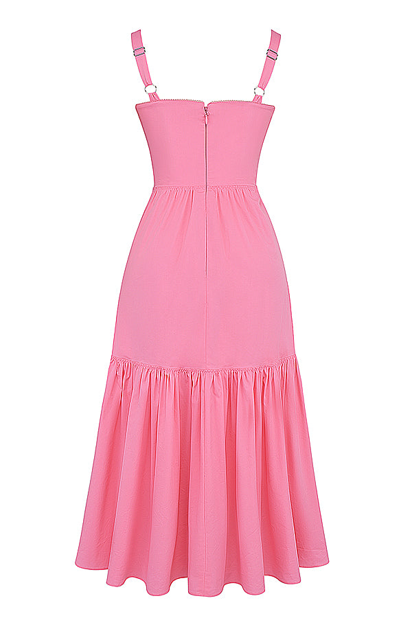 Coline Robe Mi-Longue Rose