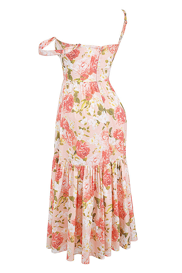 Coline Robe Mi-Longue Rose Pivoine
