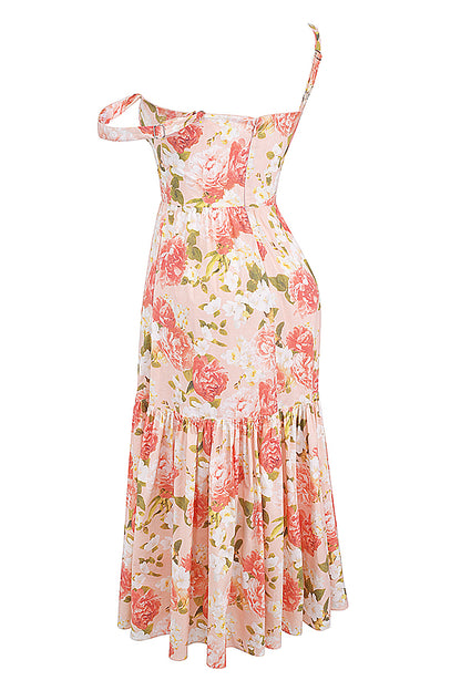 Coline Robe Mi-Longue Rose Pivoine