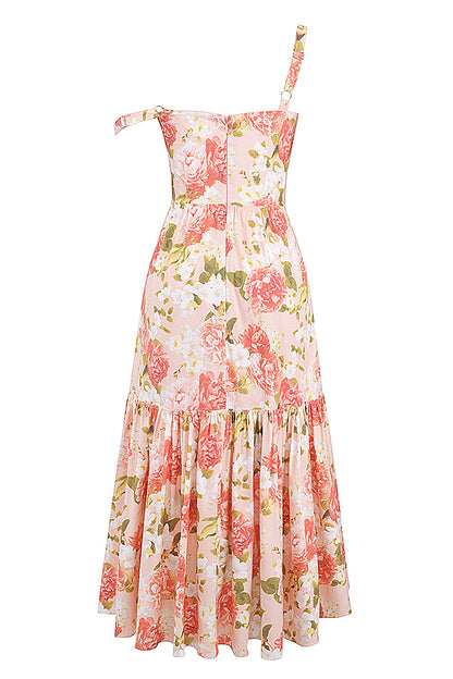 Coline Robe Mi-Longue Rose Pivoine