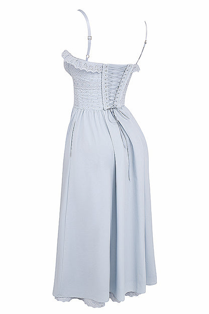 Azélie Robe Mi-Longue Bleu Clair