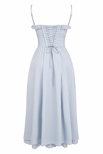 Azélie Robe Mi-Longue Bleu Clair