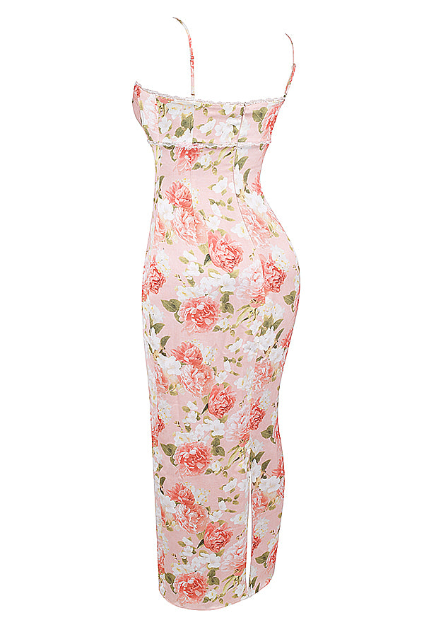 Clémence Robe Longue Rose Pivoine