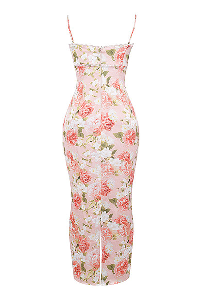 Clémence Robe Longue Rose Pivoine