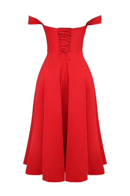 Colombe Robe Mi-Longue Rouge