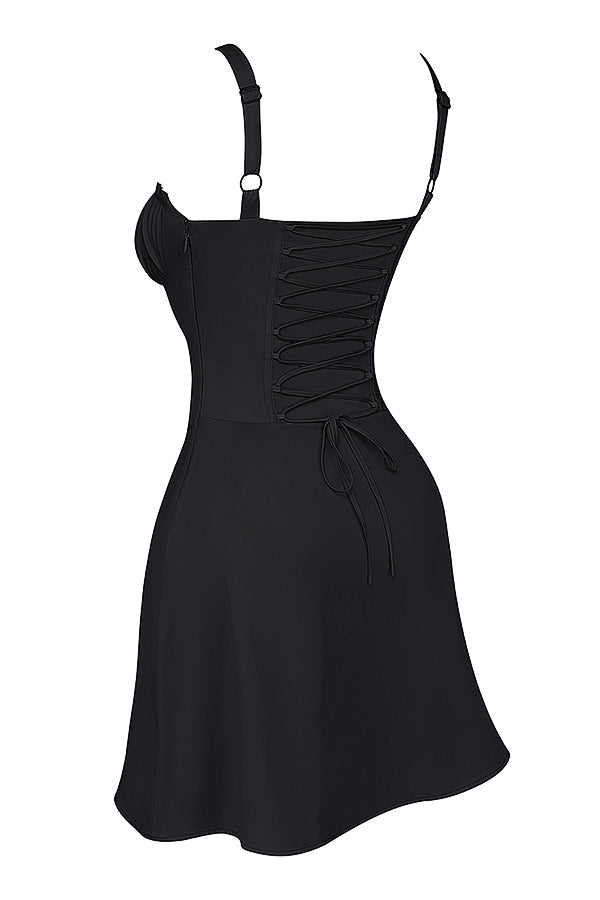 Lila Robe Courte Noir