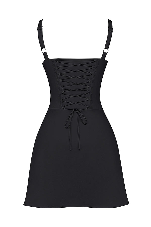 Lila Robe Courte Noir
