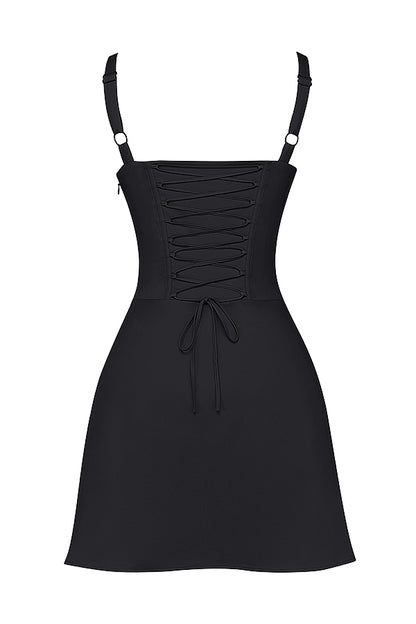 Lila Robe Courte Noir