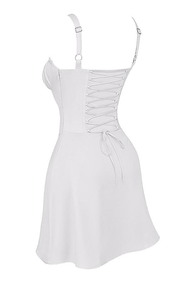 Lila Robe Courte Blanc