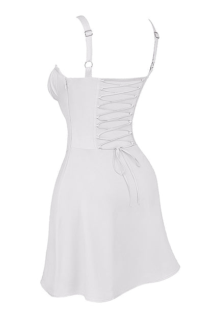 Lila Robe Courte Blanc