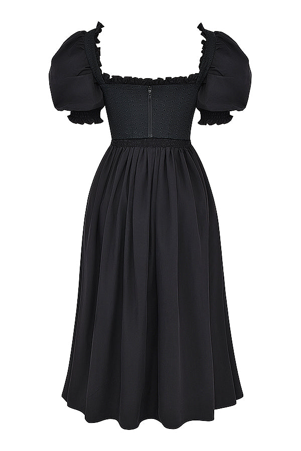 Zélie Robe Mi-Longue Noir