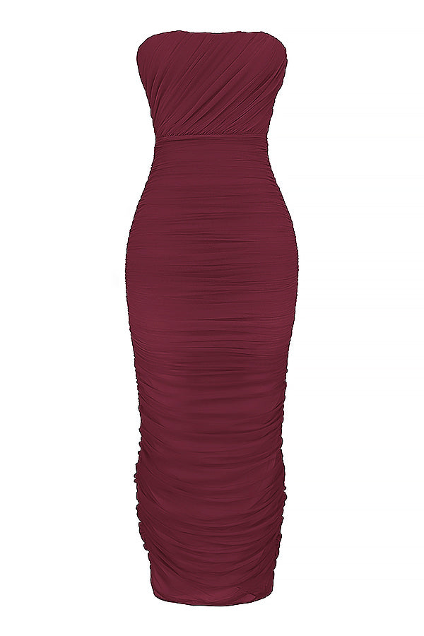 Alizée Robe Longue Bordeaux