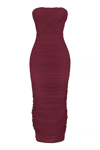 Alizée Robe Longue Bordeaux