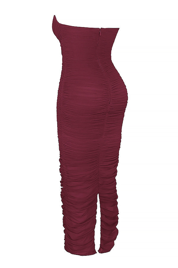 Alizée Robe Longue Bordeaux