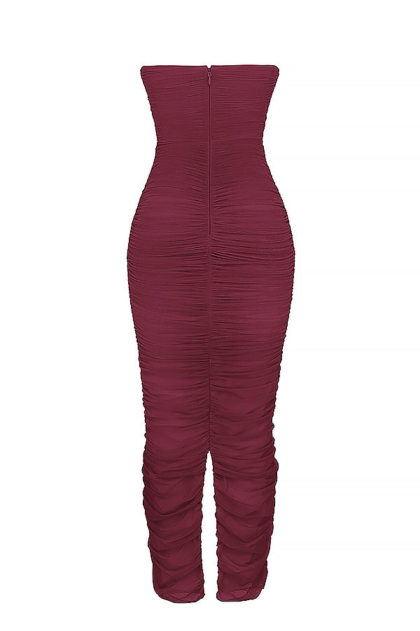 Alizée Robe Longue Bordeaux