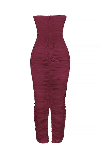 Alizée Robe Longue Bordeaux