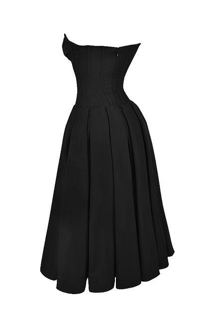 Apolline Robe Mi-Longue Noir