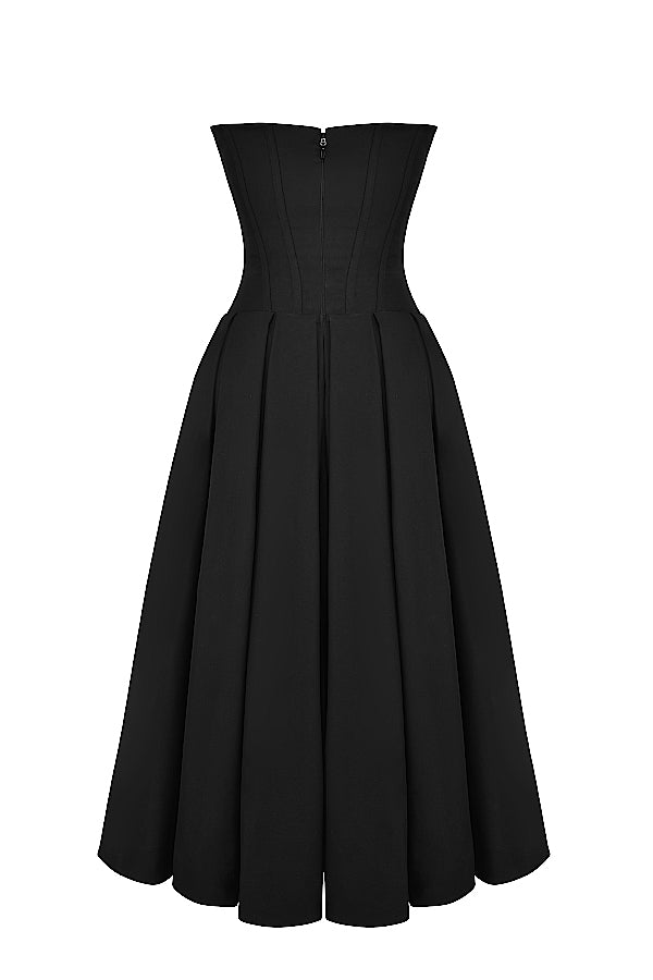 Apolline Robe Mi-Longue Noir