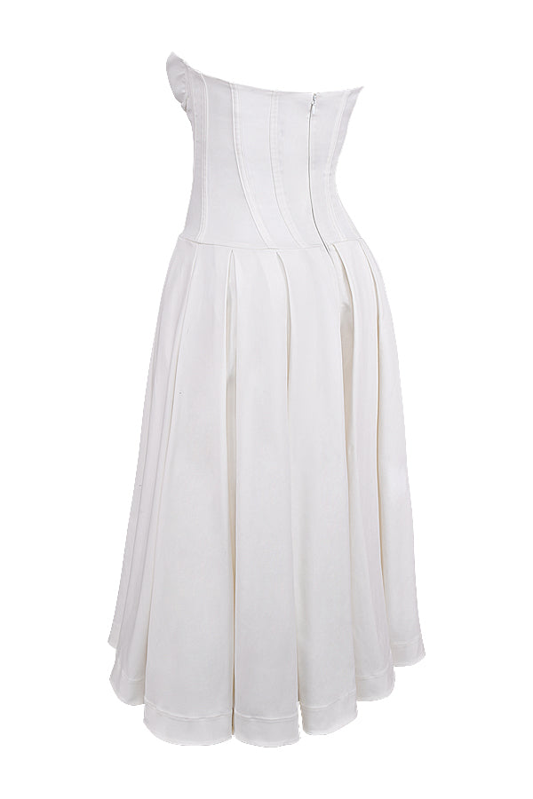 Apolline Robe Mi-Longue Blanc
