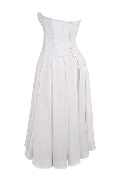 Apolline Robe Mi-Longue Blanc