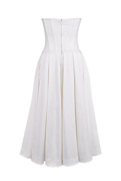 Apolline Robe Mi-Longue Blanc