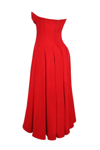 Apolline Robe Mi-Longue Rouge