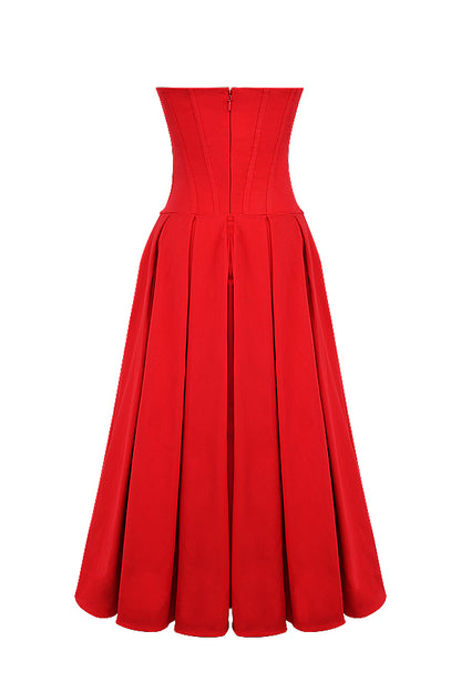 Apolline Robe Mi-Longue Rouge