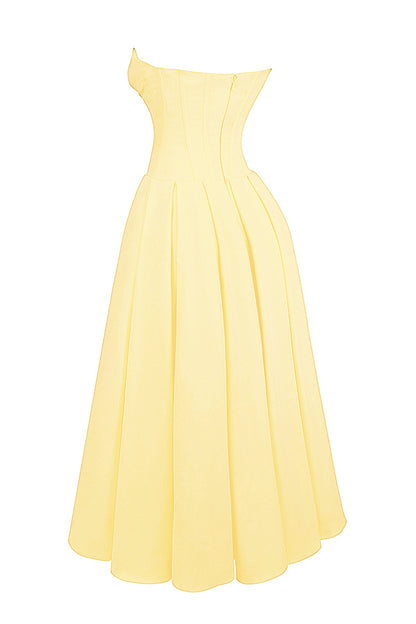 Apolline Robe Mi-Longue Jaune