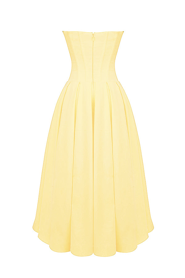 Apolline Robe Mi-Longue Jaune