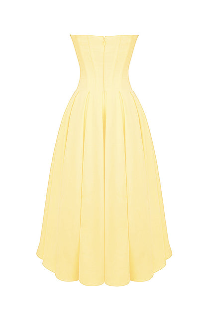 Apolline Robe Mi-Longue Jaune