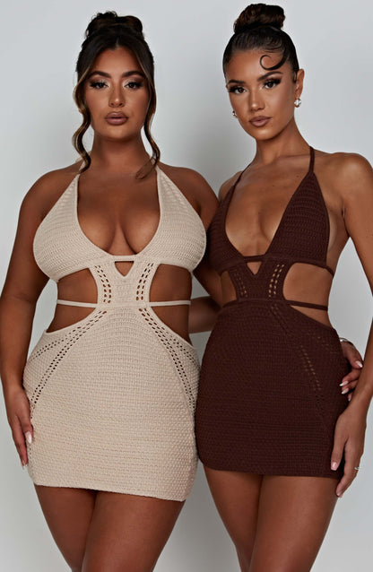 Robe courte Selena - Chocolat