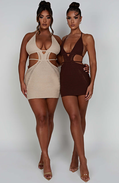 Robe courte Selena - Chocolat