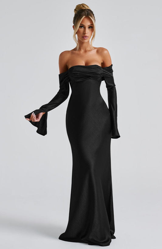 Robe longue Selene - Noir