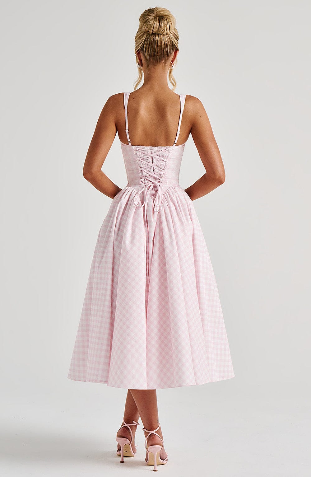 Robe mi-longue Sherrie - Vichy blush