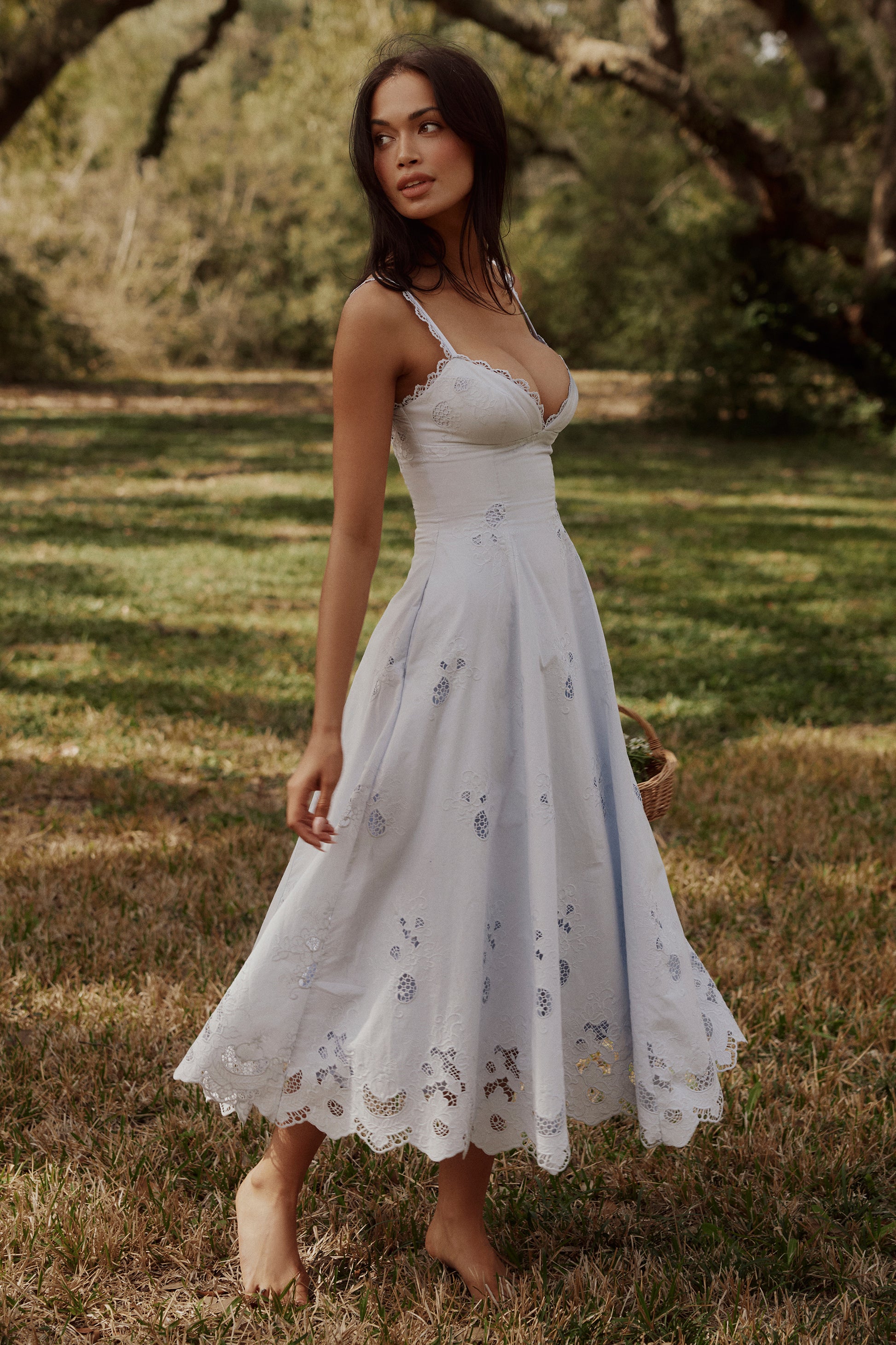 Ombeline Robe Mi-Longue Bleu Ciel