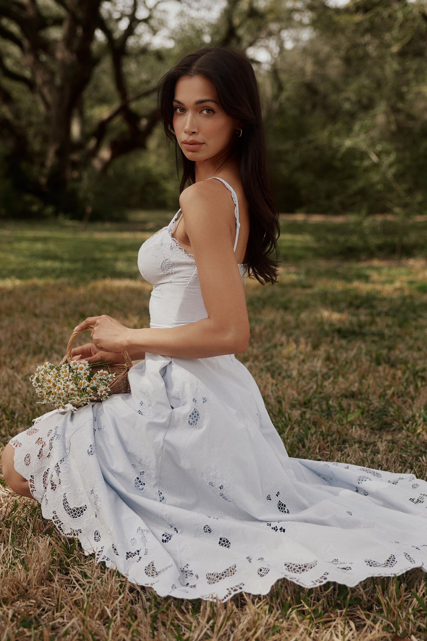 Ombeline Robe Mi-Longue Bleu Ciel