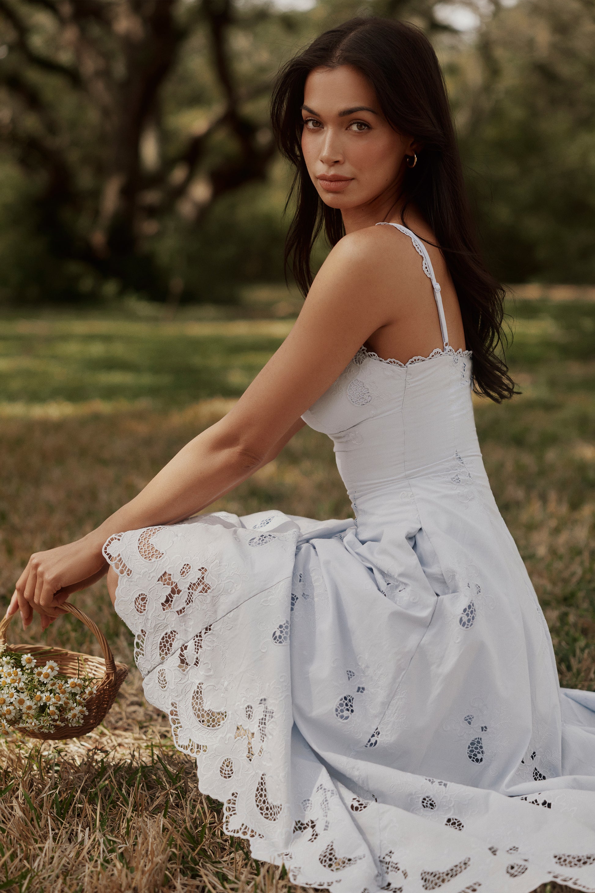 Ombeline Robe Mi-Longue Bleu Ciel